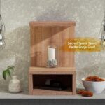 Mahmayi Modern Wooden Small Mandir, Temple with Single Open Shelf for Small Spaces - Brown Arizona Oak - Ideal for Home, Office, Temple