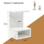 Mahmayi Modern Wooden Small Mandir, Temple with Single Open Shelf for Small Spaces - White Levanto Marble - Ideal for Home, Office, Temple