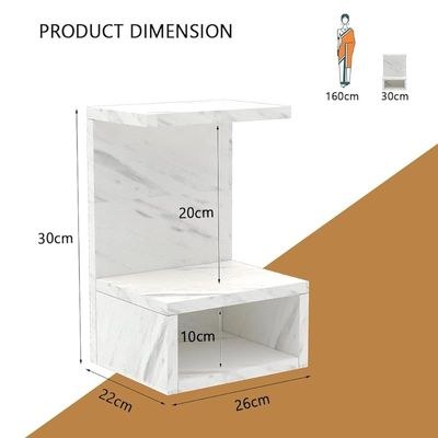 Mahmayi Modern Wooden Small Mandir, Temple with Single Open Shelf for Small Spaces - White Levanto Marble - Ideal for Home, Office, Temple - Image 3