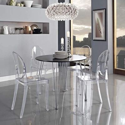 Maple Home Acrylic Modern Dining Chair Polycarbonate Transparent Indoor Outdoor Office Restaurant Chairs - Image 4
