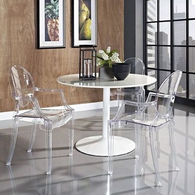 Maple Home Acrylic Modern Dining Armchair Polycarbonate Transparent Indoor Outdoor Office Restaurant Chairs - Image 4
