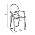 Maple Home Acrylic Modern Dining Armchair Polycarbonate Transparent Indoor Outdoor Office Restaurant Chairs