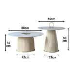 Maple Home Coffee Table,Sofa Tea Side Table,Modern Nesting Golden Frame Round Tables,Marble Pattern Living Room Apartment Furniture Set