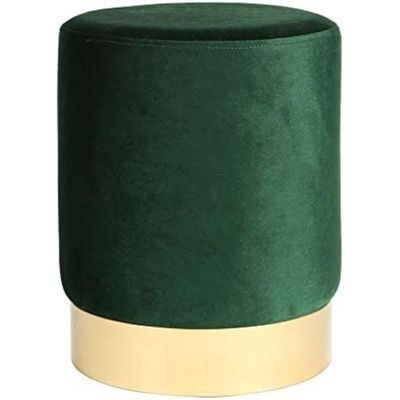 Maple Home Modern Round Ottoman Accent multifunctional Gold Plating Base Velvet Upholstered Footrest Mushroom Stool Soft Padded Seat Vanity Chairs Make-up Living Room Bedroom Patio Furniture - Image 2