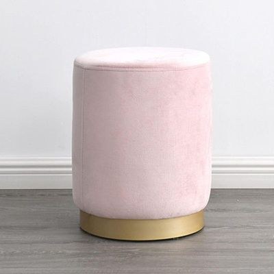 Maple Home Modern Round Ottoman Accent multifunctional Gold Plating Base Velvet Upholstered Footrest Mushroom Stool Soft Padded Seat Vanity Chairs Make-up Living Room Bedroom Patio Furniture - Image 2