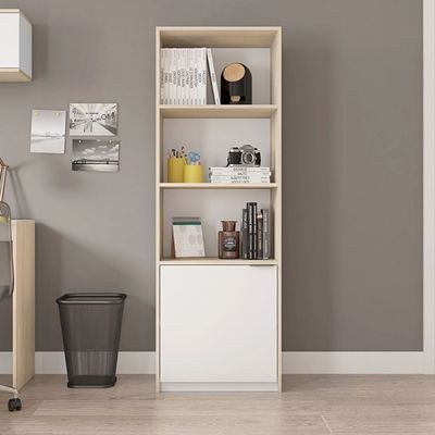 Armario Alto Recta Book Cabinet-Tall Modern Book Storage Cabinet-Sleek Vertical Design with Multiple Shelves-Durable Wood Construction-Ideal for Organizing Books, Files, and Décor-Contemporary Style for Living Room, Office, or Study