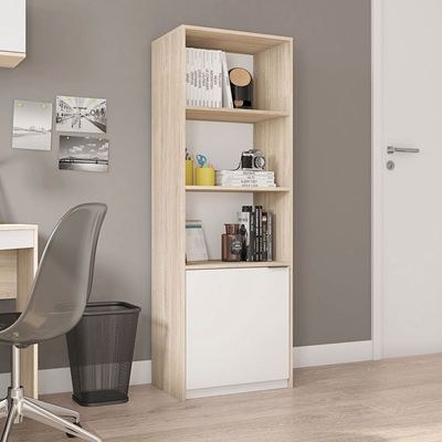 Armario Alto Recta Book Cabinet-Tall Modern Book Storage Cabinet-Sleek Vertical Design with Multiple Shelves-Durable Wood Construction-Ideal for Organizing Books, Files, and Décor-Contemporary Style for Living Room, Office, or Study - Image 2