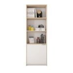Armario Alto Recta Book Cabinet-Tall Modern Book Storage Cabinet-Sleek Vertical Design with Multiple Shelves-Durable Wood Construction-Ideal for Organizing Books, Files, and Décor-Contemporary Style for Living Room, Office, or Study