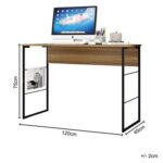 Mesa Fabrick Modern Lifestyle Study Desk Oak Black-Contemporary Study Table with Sleek Design-Ideal for Home Office, Students, or Workspaces-Durable Construction with Spacious Work Surface-Minimalist Style Desk for Modern Interiors