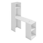 Multipurpose Cabinet with Desk-Modern White Finish-Space-Saving Workstation with Storage-Versatile Cabinet and Desk Combo-Sleek White Design for Contemporary Interiors-Ideal for Home Office, Bedroom, or Study Are