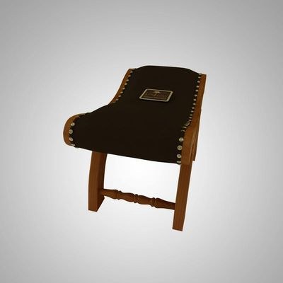 Piede Teak Wood Ottoman Puffy Stool - Image 3