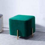 Luxury Velvet Square Foot Stool Ottoman Pouf - Plush and Stylish Home Decor Accent