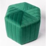 Lucid Hexagonal Shape Solid Wood Pouf Ottoman Stool