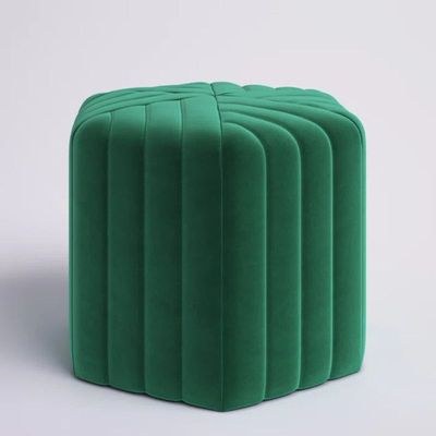 Lucid Hexagonal Shape Solid Wood Pouf Ottoman Stool - Image 4
