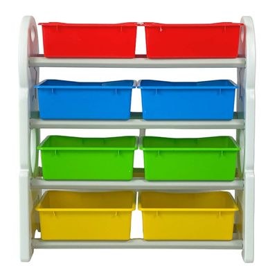 Home Canvas Children Deluxe Multi-Bin Toy Organizer with Storage Bins, Toys Storage Box for Girls, Kids Toy Box Storage - White - Image 5