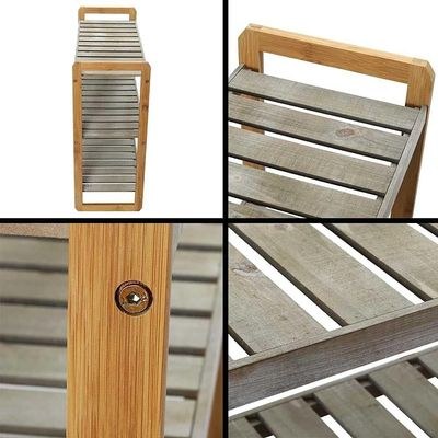 Wooden Shoe Bench, 3-Tier Stackable Shoe Shelf, Installation-Free Shoe Rack, Portable and Durable Shoe Organizer, Space Saving Shoe Stand for Closet, Entryway, Hallway, House & Office Furniture - Image 3