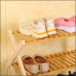 4 Tier Bamboo Shoe Rack Free-Standing Foldable Wooden Shelf Storage Organizer – Flowers Plant Pot Stand Display Rack For Indoor Outdoor Use – Wooden Bookshelf Rack – Bookcase Storage Organizer