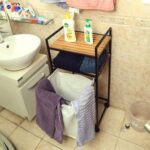 Rolling Storage Cart Fabric Storage Basket With Wheels & Adjustable Feet Kitchen Storage Trolley Cart-Fruits Vegetable Storage Rack Organizer Bathroom Accessories Rack – Toilet Organizer Shelf
