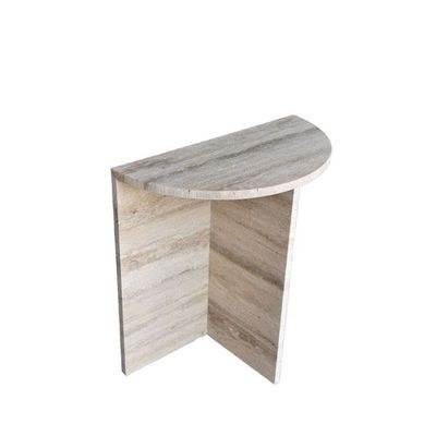 Silver Travertine Side Table 60Cm Dia - Image 3