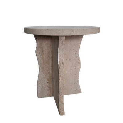 Travertine Side Table 45X45X50Cm - Image 3