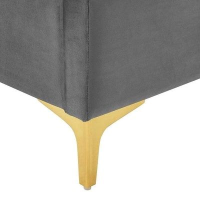 Olivia Velvet Upholstery Rectangular Bed Modern Luxury Bed Frame with Stylish Design - Image 5
