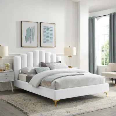 Olivia Velvet Upholstery Rectangular Bed Modern Luxury Bed Frame with Stylish Design - Image 3