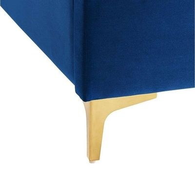 Olivia Velvet Upholstery Rectangular Bed Modern Luxury Bed Frame with Stylish Design - Image 4
