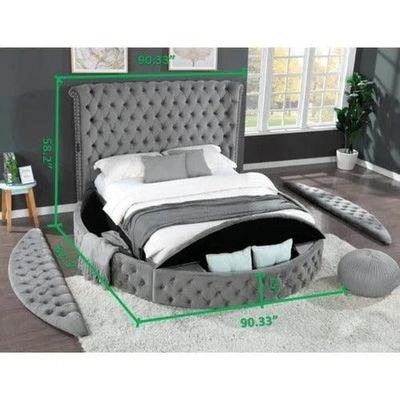 Wooden Handmade Brazel Tufted Upholstered Queen Size Bed with Storage - Image 3
