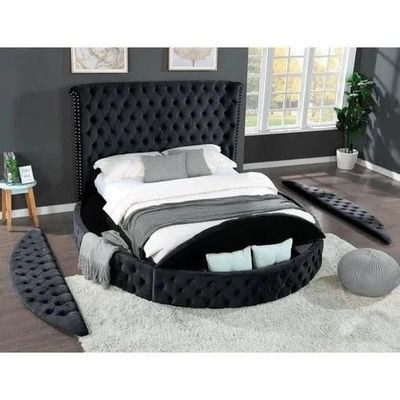 Wooden Handmade Brazel Tufted Upholstered Queen Size Bed with Storage