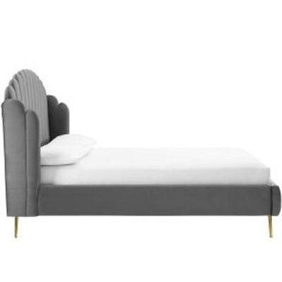 Dana Wingback Velvet Upholstery Bed Elegant Rectangular Design - Image 3