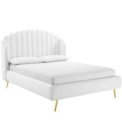 Dana Wingback Velvet Upholstery Bed Elegant Rectangular Design