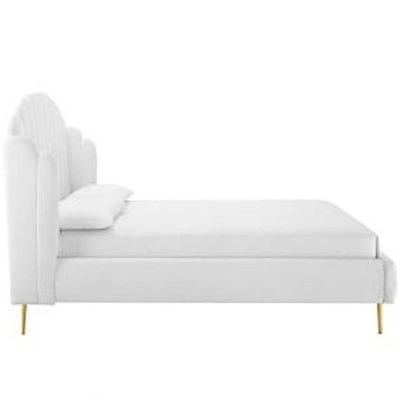 Dana Wingback Velvet Upholstery Bed Elegant Rectangular Design - Image 3