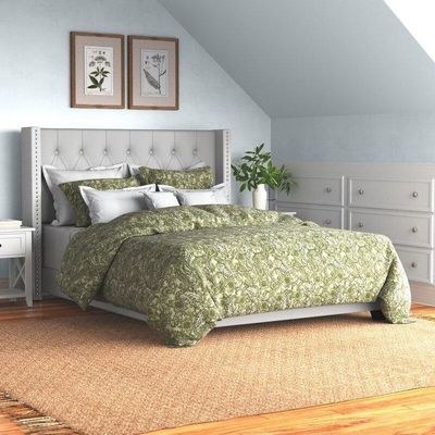 Modern GreyFaux Leatherette Standard Queen Size Bed