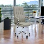Office Chair With High Back Large Seat And Desk Chair Tilt Function Executive Swivel Computer Chair PU GREY