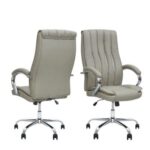 Office Chair With High Back Large Seat And Desk Chair Tilt Function Executive Swivel Computer Chair PU GREY