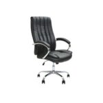 Office Chair With High Back Large Seat And Desk Chair Tilt Function Executive Swivel Computer Chair Pu BLACK