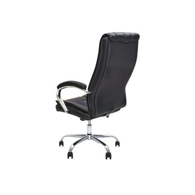 Office Chair With High Back Large Seat And Desk Chair Tilt Function Executive Swivel Computer Chair Pu BLACK - Image 4