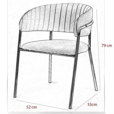 Maple Home Velvet Stainless Steel Dining Chair with Golden Legs - Green - Image 4