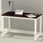 Mahmayi ZCD-25W Modern Study Desk, Modern Executive Desks for Home, Office, Schools, Laptop, Computer Workstation Table - Dark Walnut