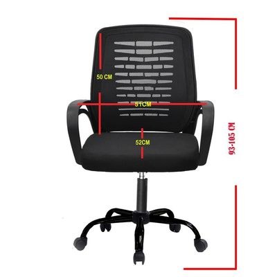 Desk Chair Office Chair for Home Height Adjustable Mid Back Mesh Computer Chair with Lumbar Support Mesh Swivel Computer Office Ergonomic Executive Chair (Swivil, Black) - Image 5