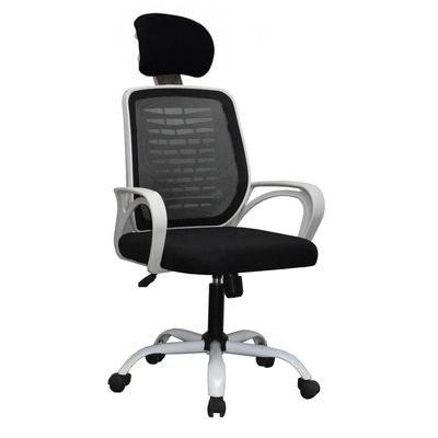 Desk Chair Office Chair for Home Height Adjustable HIGH Back Mesh Computer Chair with Lumbar Support Mesh Swivel Computer Office Ergonomic Executive Chair (With Head Rest, White) - Image 2