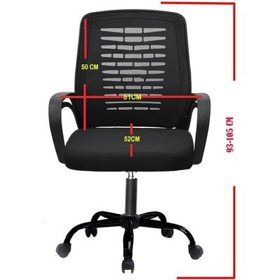 Desk Chair Office Chair for Home Height Adjustable Mid Back Mesh Computer Chair with Lumbar Support Mesh Swivel Computer Office Ergonomic Executive Chair (Swivil Set, Green) - Image 4