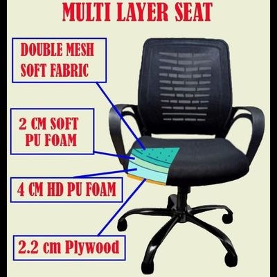 Desk Chair Office Chair for Home Height Adjustable Mid Back Mesh Computer Chair with Lumbar Support Mesh Swivel Computer Office Ergonomic Executive Chair (Swivil Set, Green) - Image 5