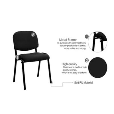 SPLENDOR Reception Visitor Chair Office Conference Desk for Guest Waiting Room Lobby Banquet Events Black (BLACK) - Image 3
