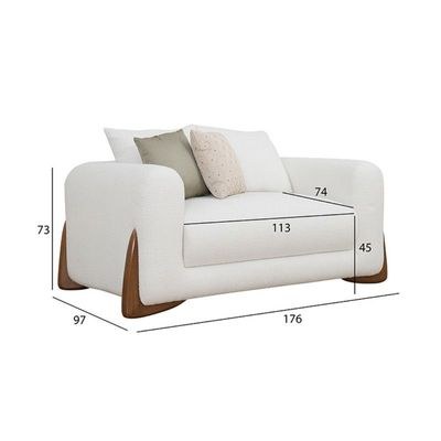 The RENZO 2 Seater Sofa Luxurious Design with Premium Fabric Best For Living Room | For Hotel | Wooden Base - Image 3