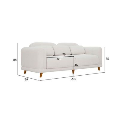 The ATOM 3 Seater Sofa Luxurious Design with Premium Fabric Best For Living Room | For Hotel | Wooden Base - Image 4