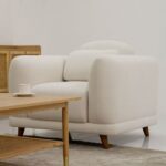 The ATOM Single Seater Sofa Luxurious Design with Premium Fabric Best For Living Room | For Hotel | Wooden Base