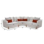 The MARLOW 5 Seater Sofa Luxurious Design with Premium Fabric Best For Living Room | For Hotel | Wooden Base