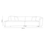 The Riley 4 Seater Sofa Luxurious Design with Premium Fabric Best For Living Room | For Hotel | Wooden Base