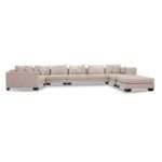 The SOFABLE 5 Seater Sofa Luxurious Design with Premium Fabric Best For Living Room | For Hotel | Wooden Base